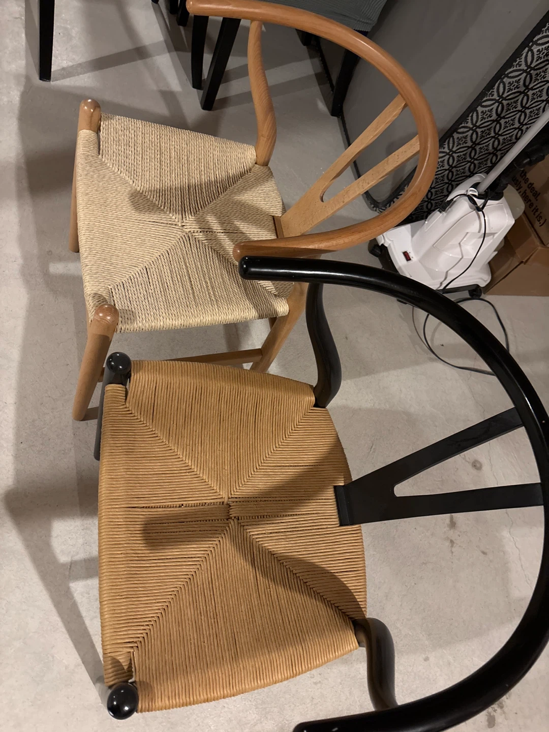 Wishbone Chairs - Natural Wood and Black - photo 5