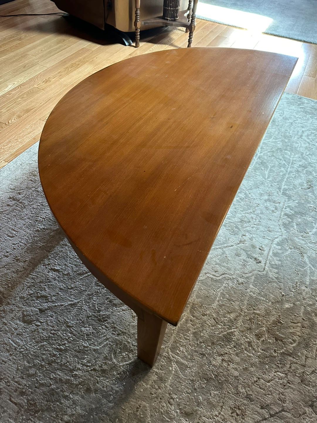 Wooden Half-Circle Coffee Table - photo 2