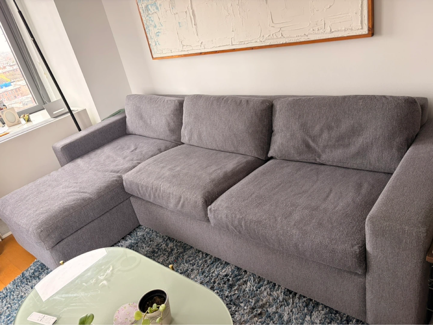 West Elm Urban Sleeper Sectional with Chaise Storage