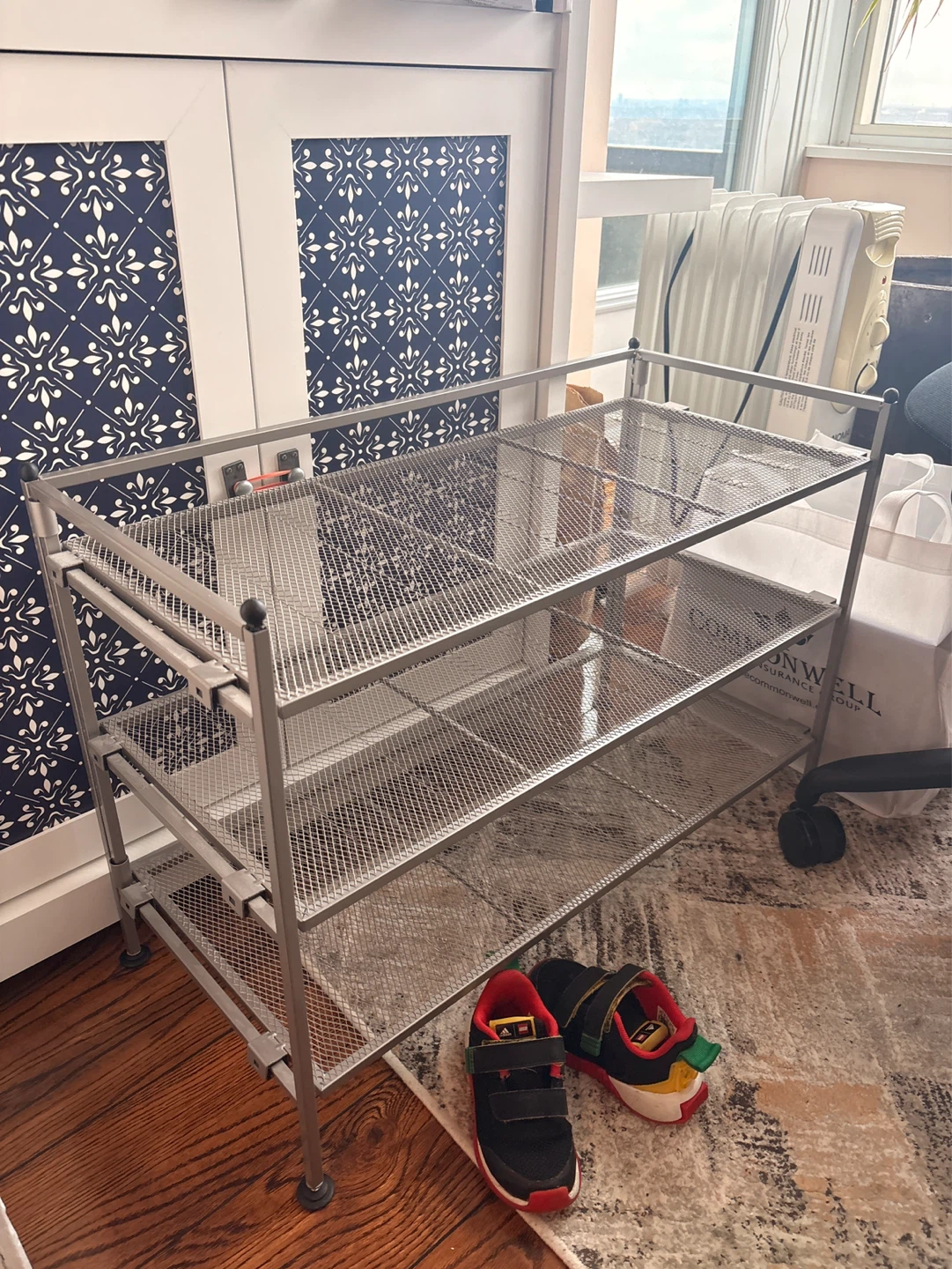 3-Tier Metal Mesh Shoe Rack