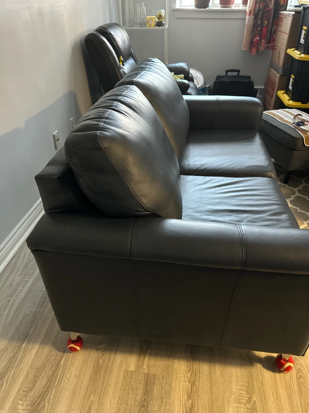 Blue Leather Sofa