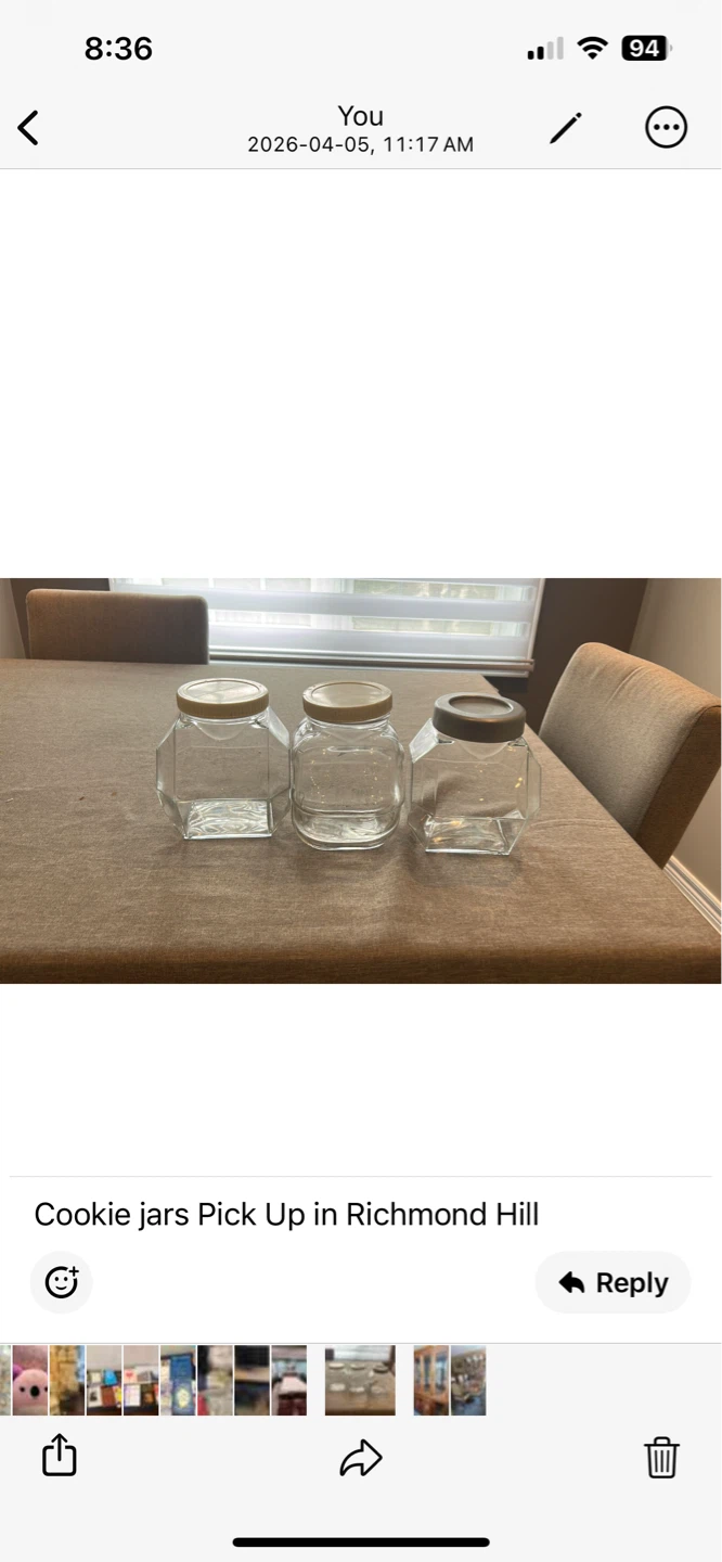 Set of 3 Clear Glass Cookie Jars - photo 2