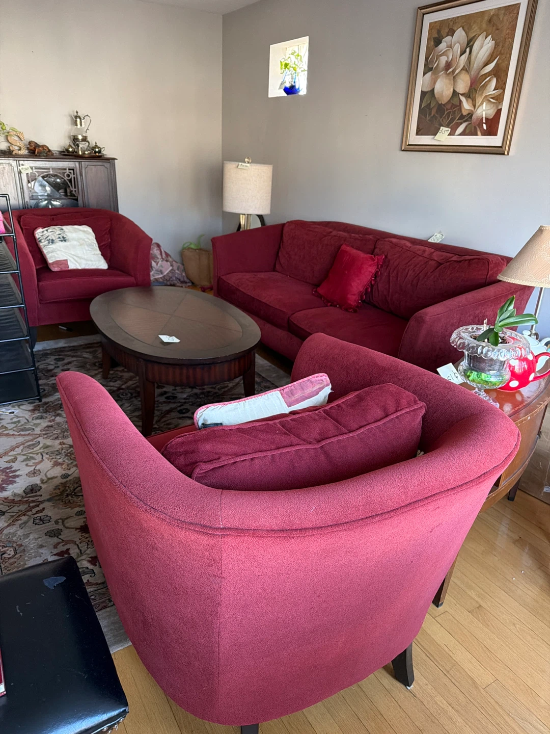 Red Sofa and Armchair Set - photo 2