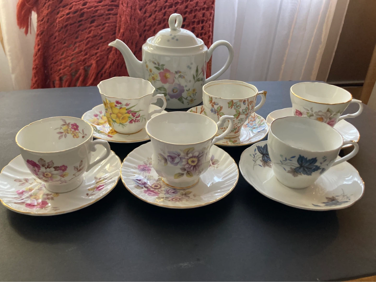 Vintage Tea Cup and Saucer Set with Teapot - photo 3
