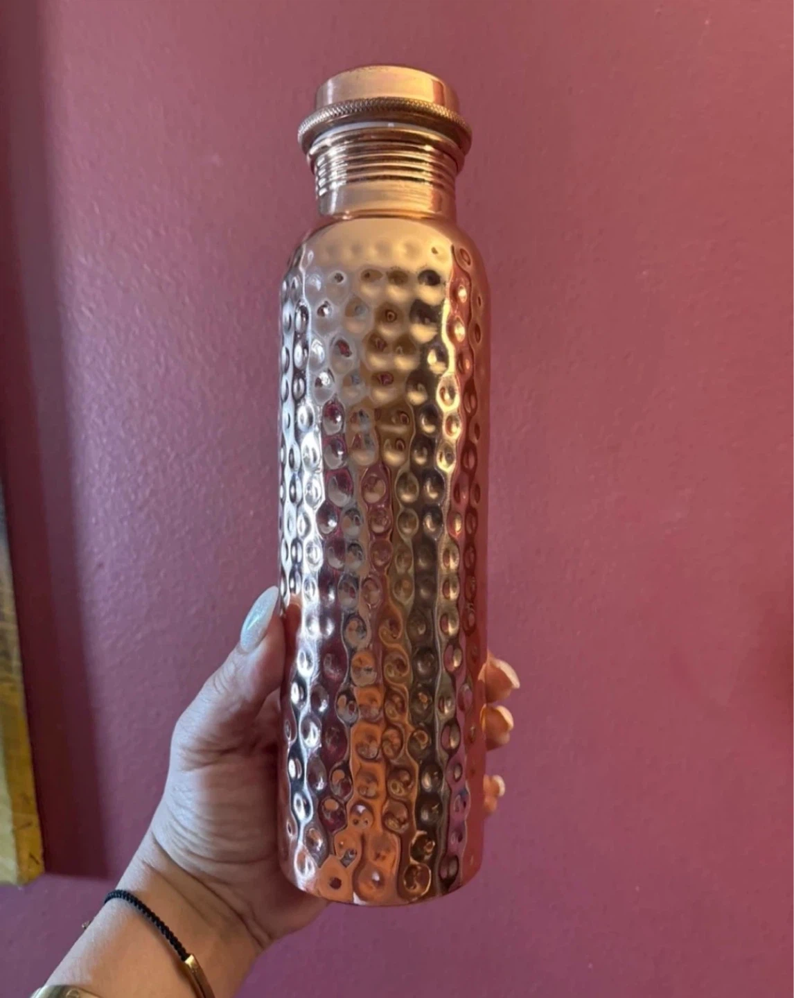 New Hammered Copper Water Bottle