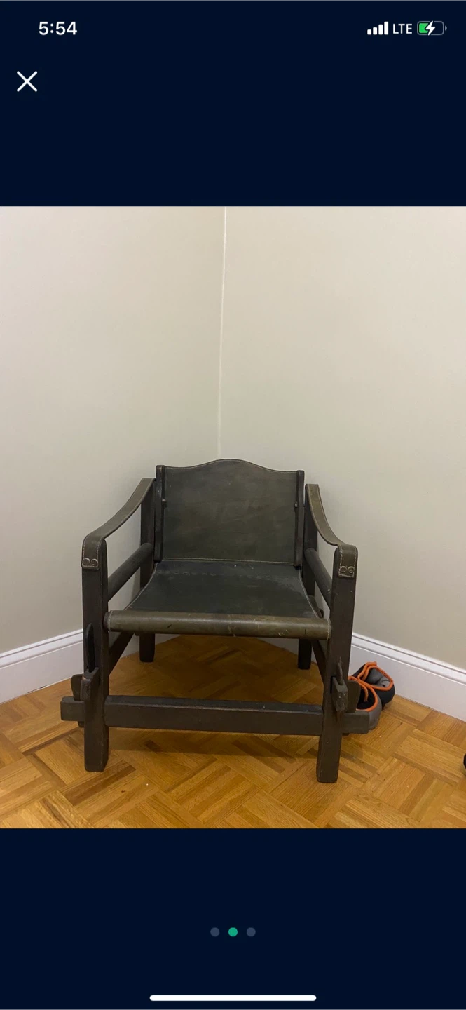 Vintage Leather Sling Chair - photo 2