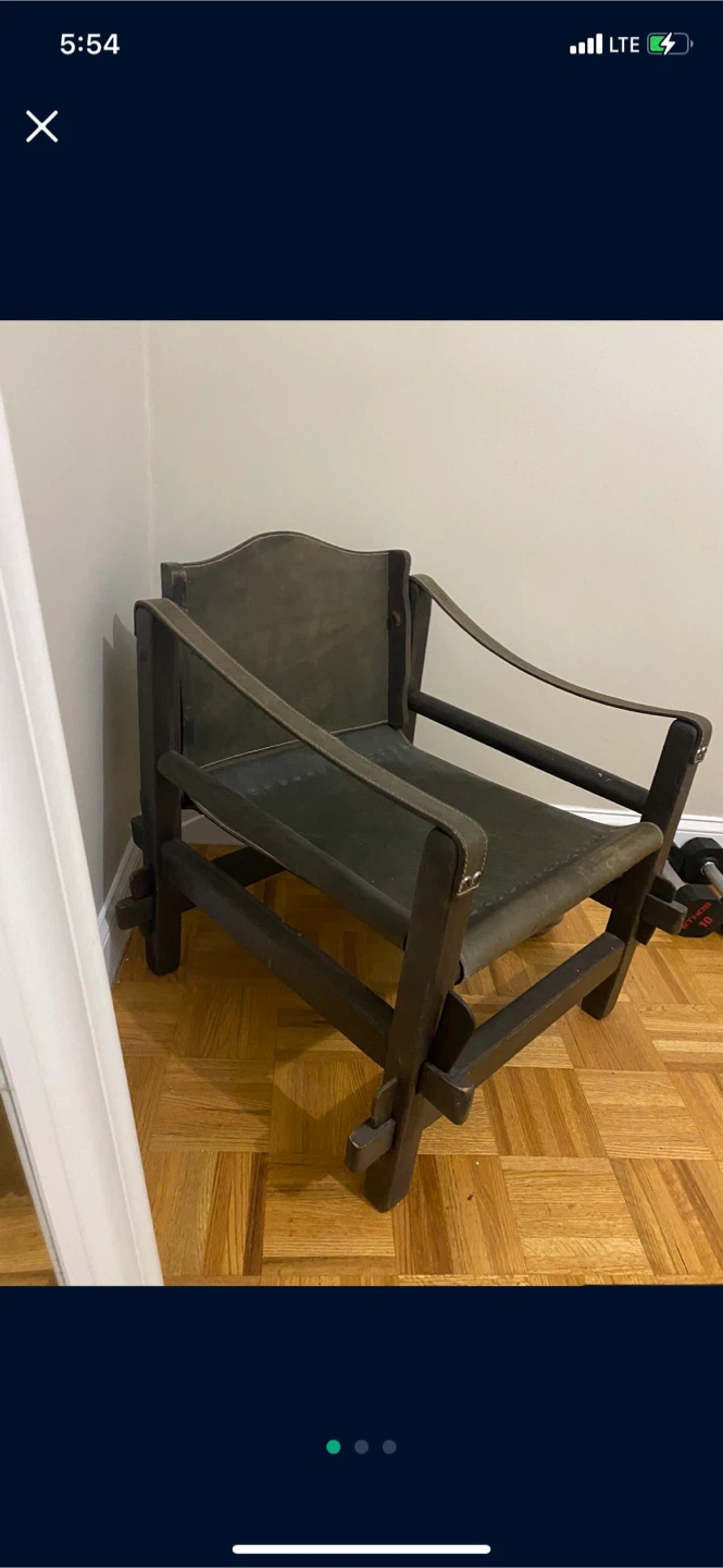Vintage Leather Sling Chair - photo 3