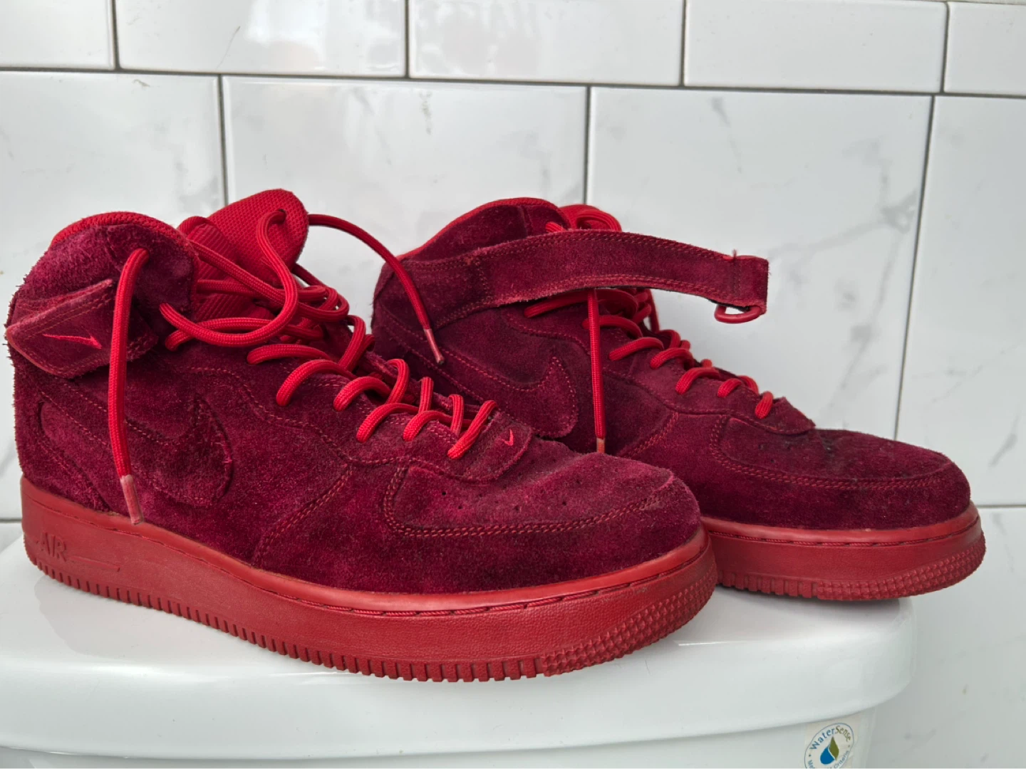 Nike Air Force 1 Mid Red Suede Size 10 Men's