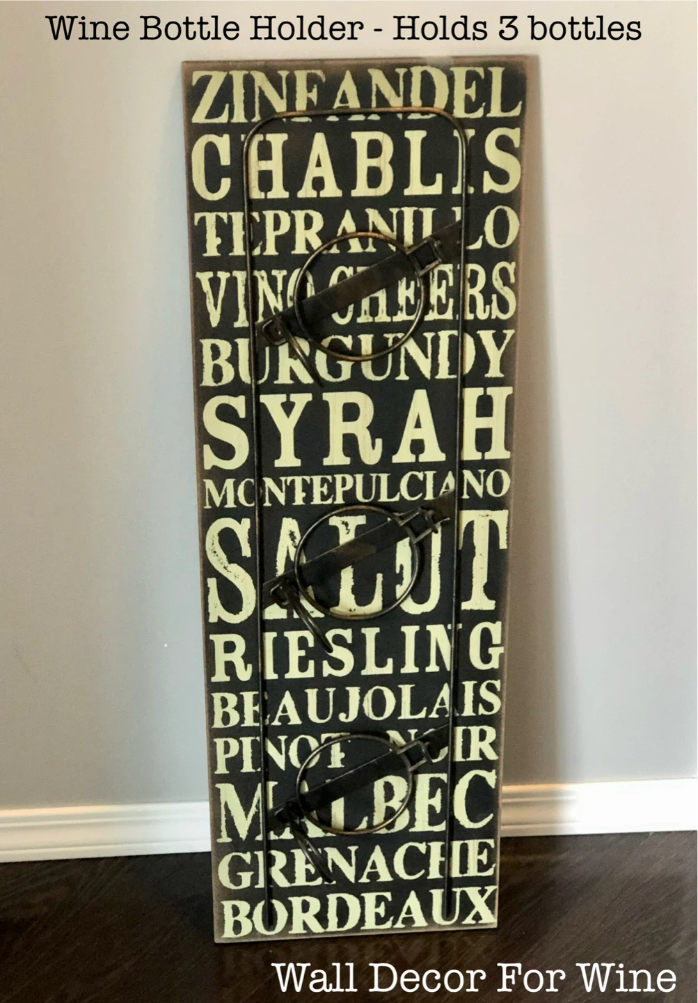 Wine Bottle Holder - Holds 3 Bottles