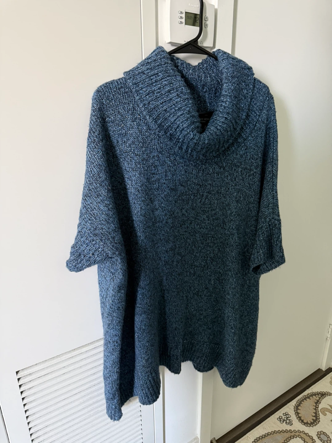 Blue Marled Cowl Neck Tunic Sweater - photo 3
