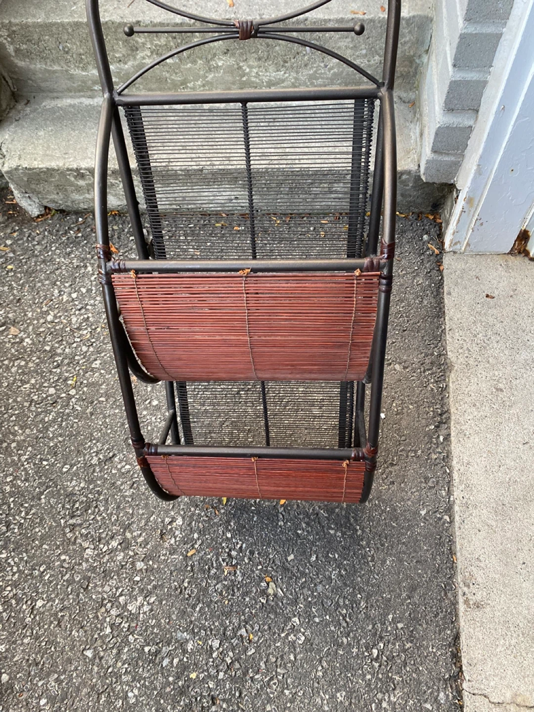 Metal and Bamboo Magazine Rack - photo 2