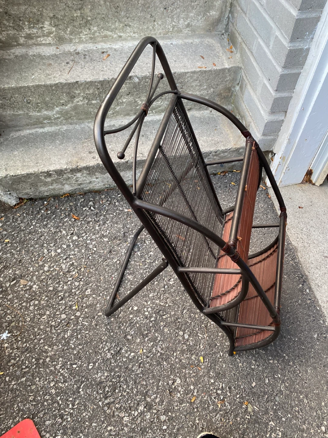 Metal and Bamboo Magazine Rack - photo 3