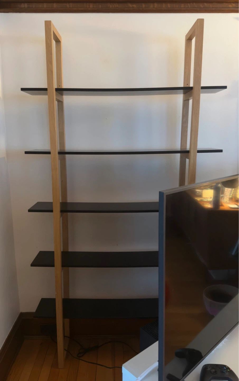 Solid Oak + Lacquer Habitat Loki Bookshelf Bookcase Shelf Unit - photo 3
