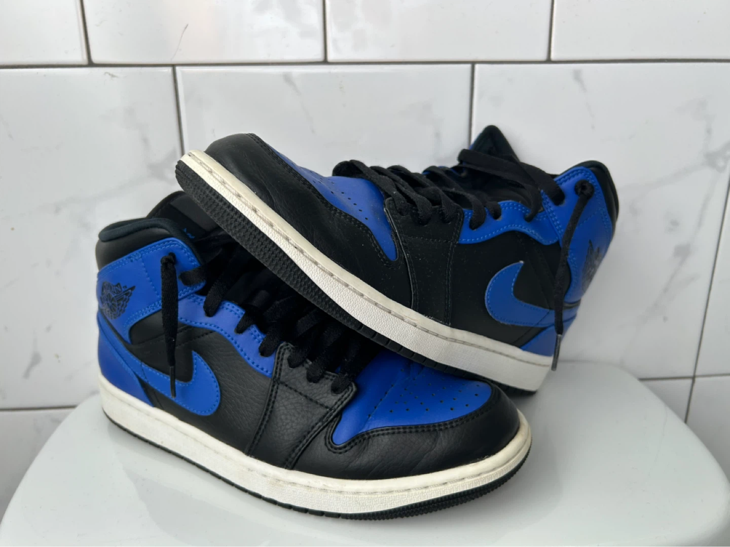 Air Jordan 1 Mid SE Blue Black Sneakers - photo 3