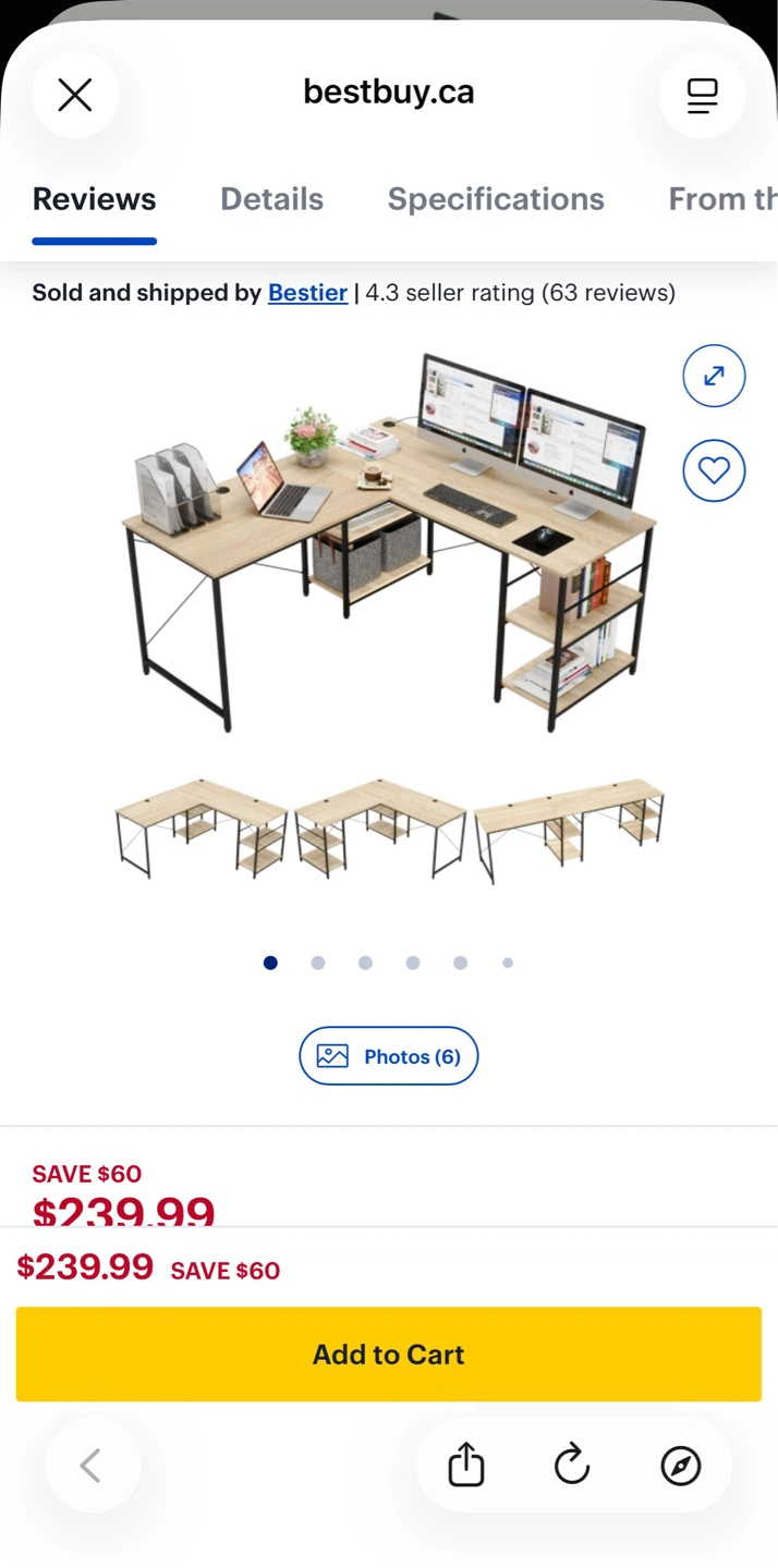 Maple and Black L-Shaped Desk