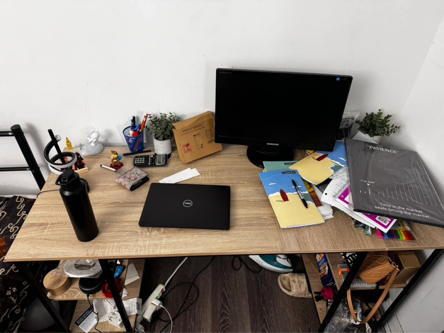 Maple and Black L-Shaped Desk - photo 4