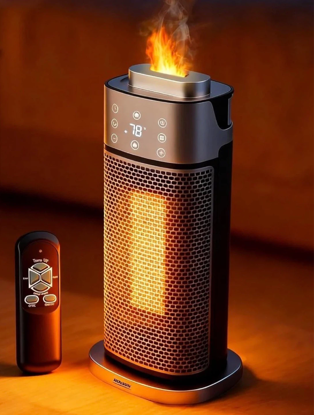 1500W Electric Space Heater with Humidifier & Flame Effect - photo 2