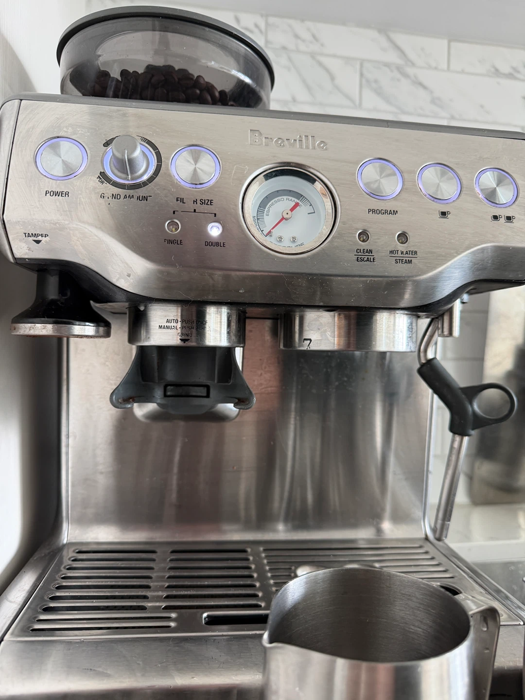 Breville Espresso Machine, 2 Portafilters, 2 Pitchers - photo 4