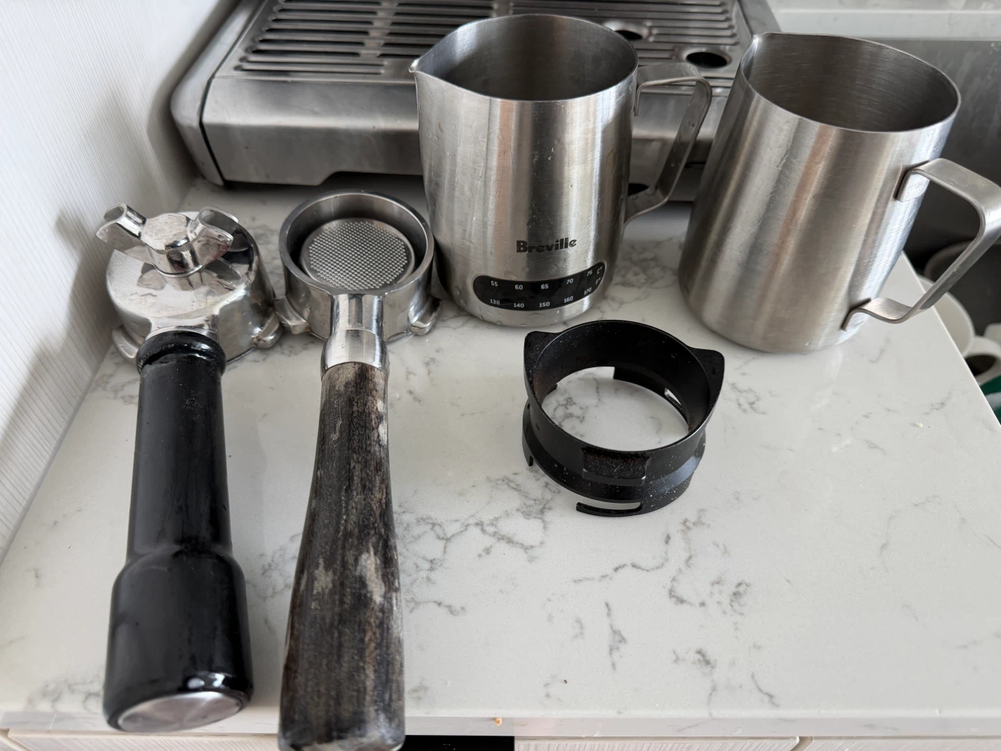Breville Espresso Machine, 2 Portafilters, 2 Pitchers - photo 5
