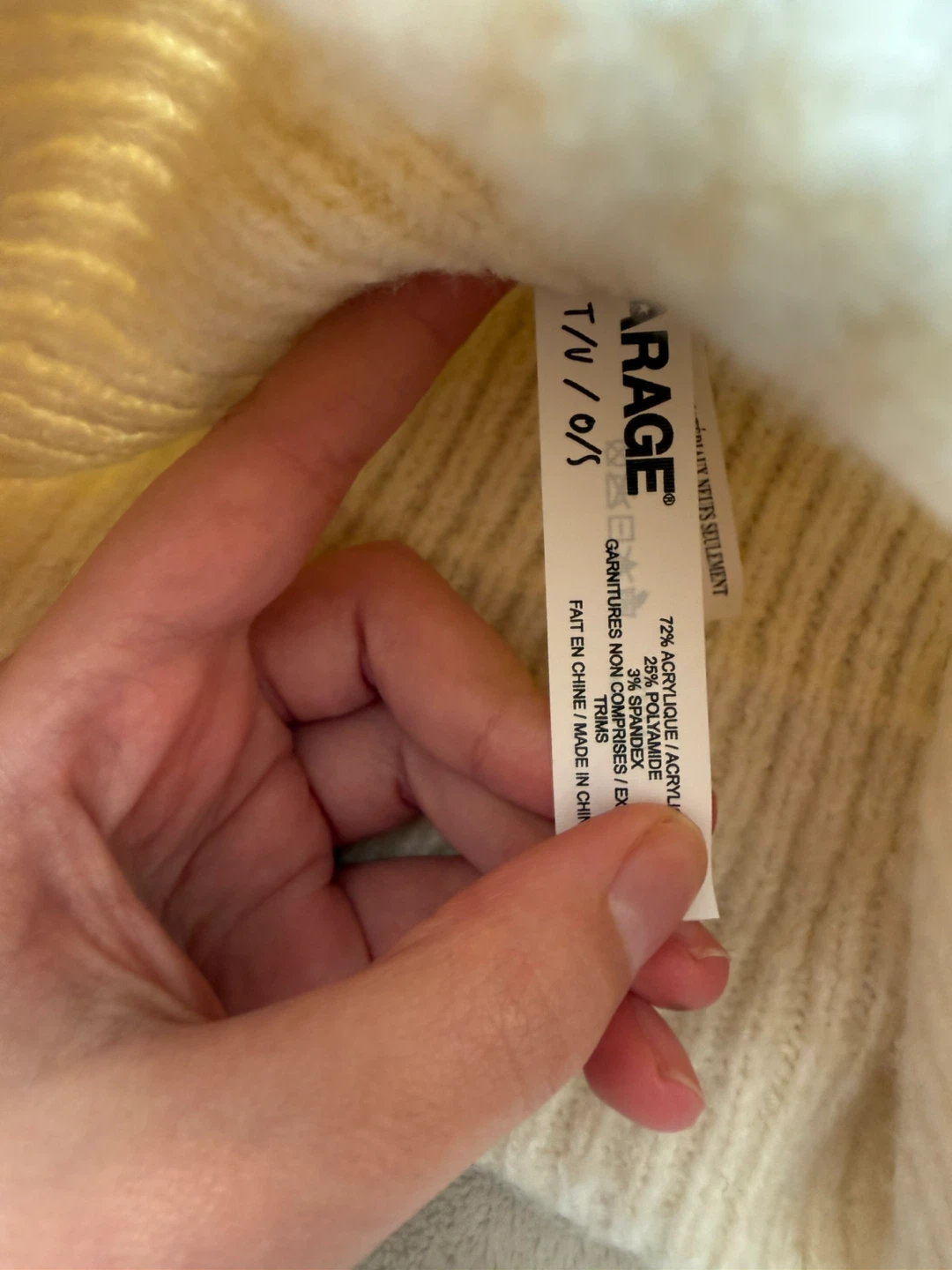 Garage Cream Ribbed Pom Pom Beanie - photo 2