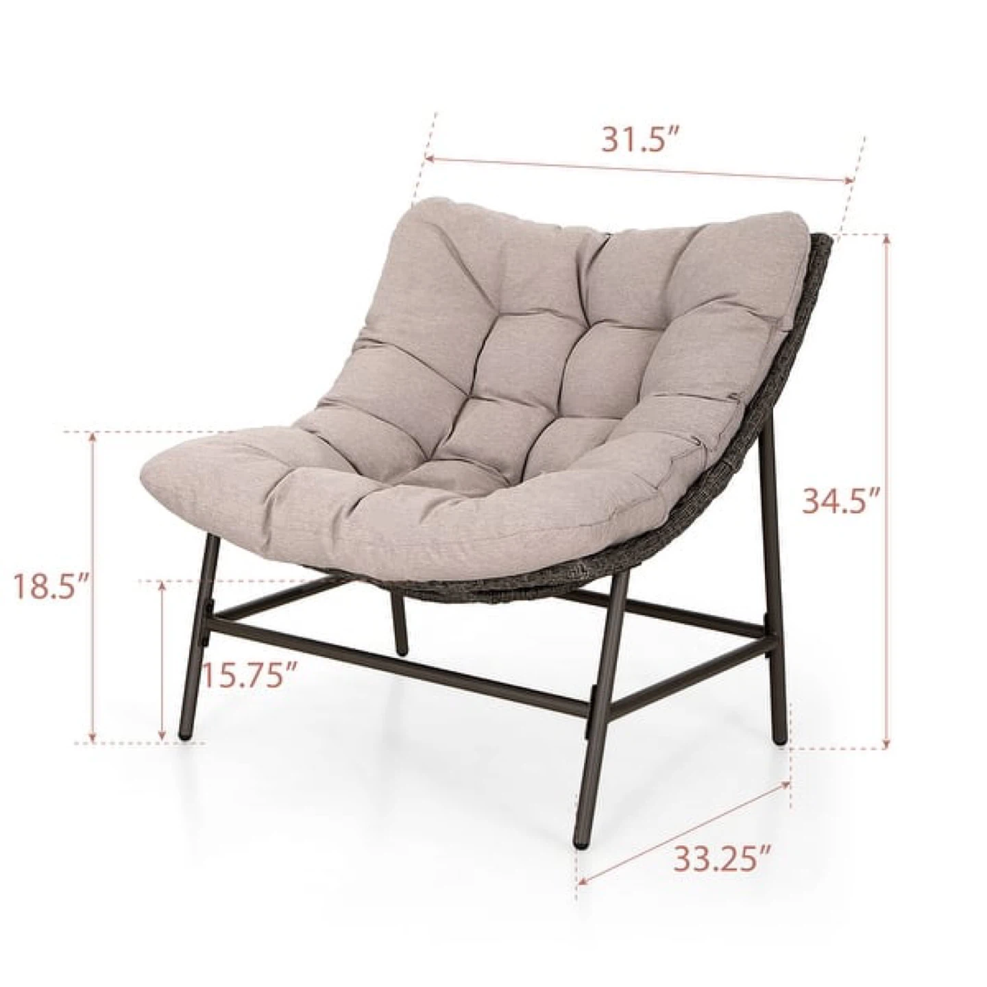Two Oversized Outdoor Papasan Lounge Chairs - photo 5