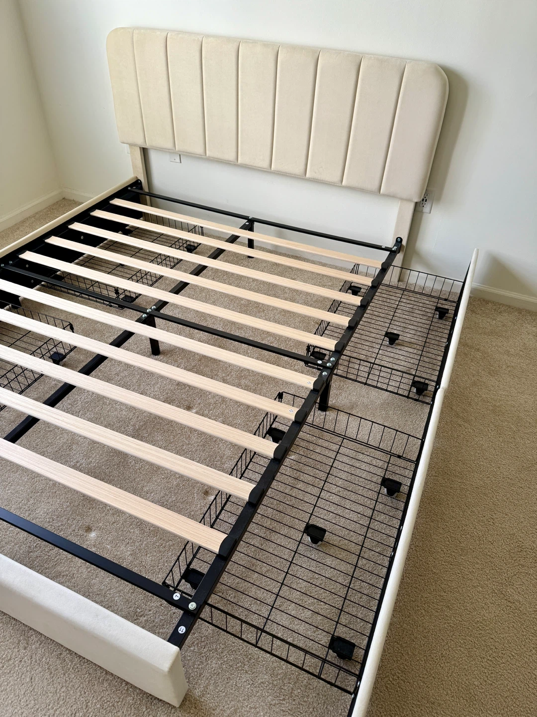 Queen Bed Frame with Storage Drawers