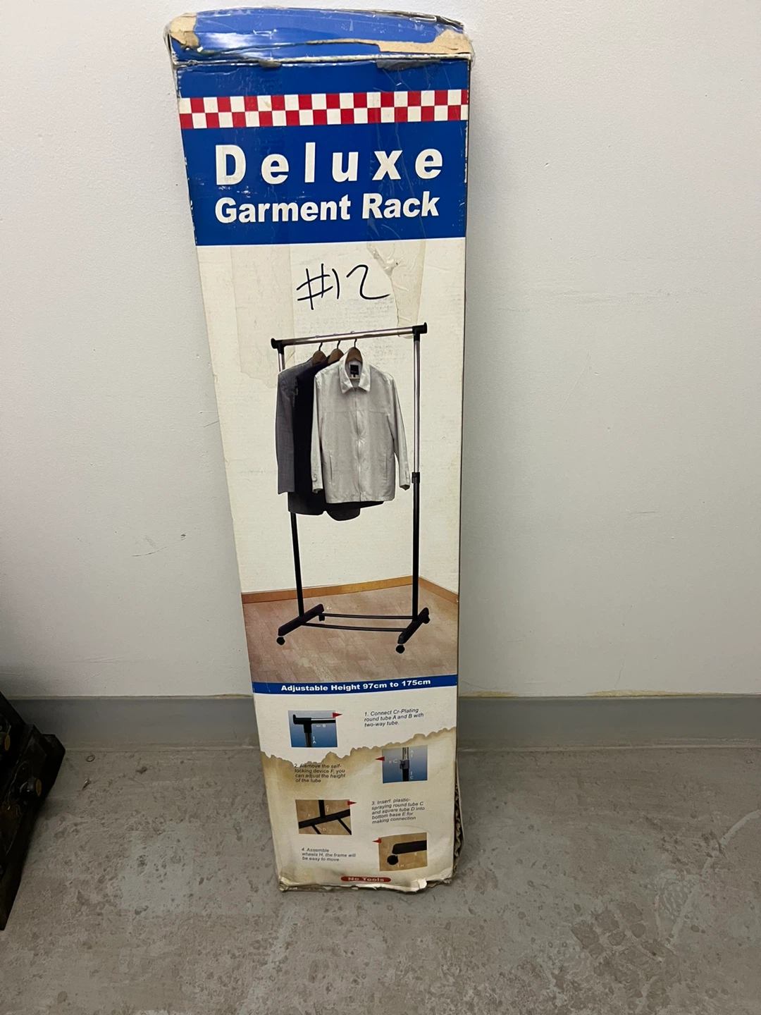 Deluxe Garment Rack - Adjustable Height 97cm to 175cm