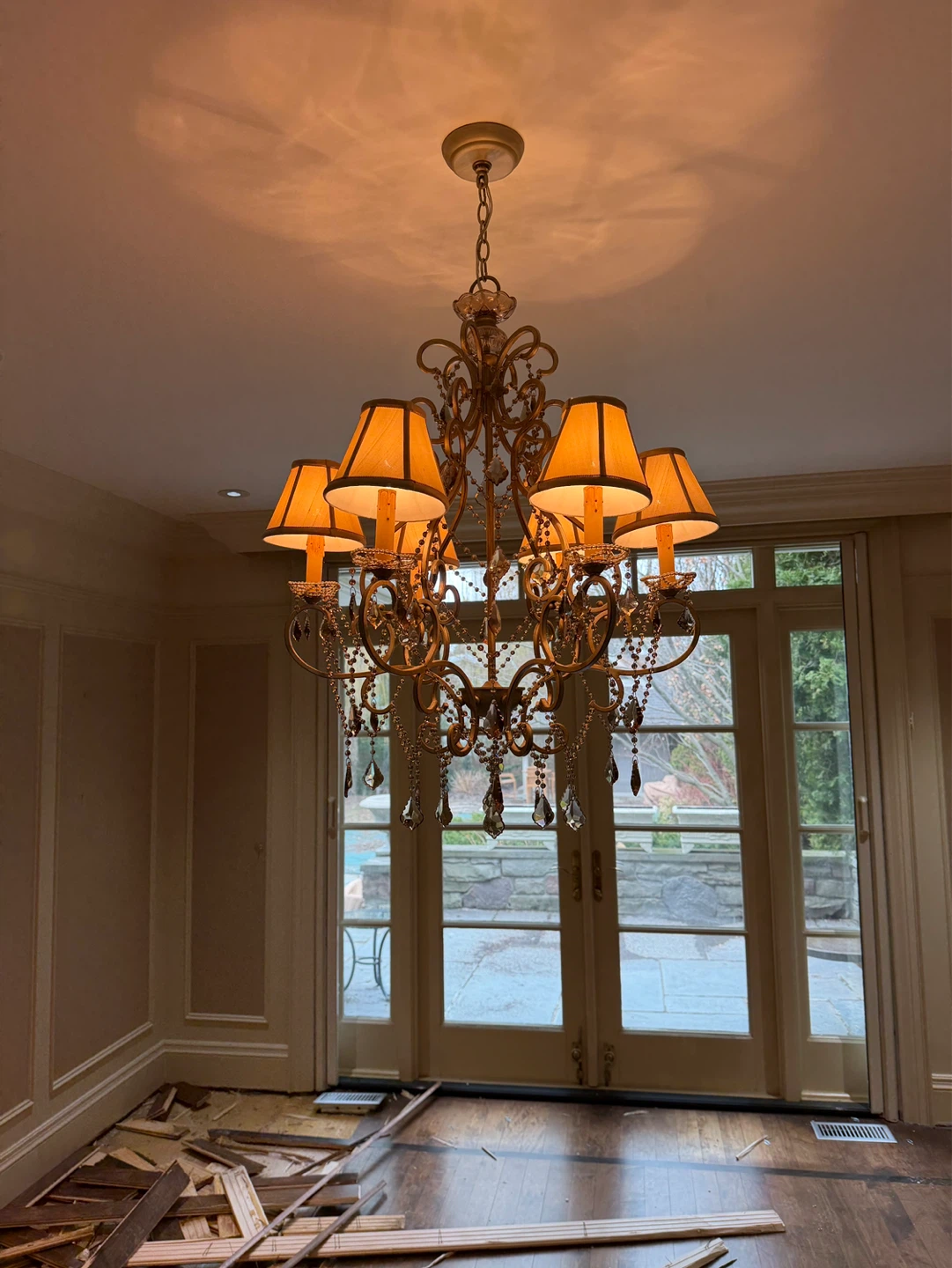 Elegant Gold Chandelier with Crystal Accents