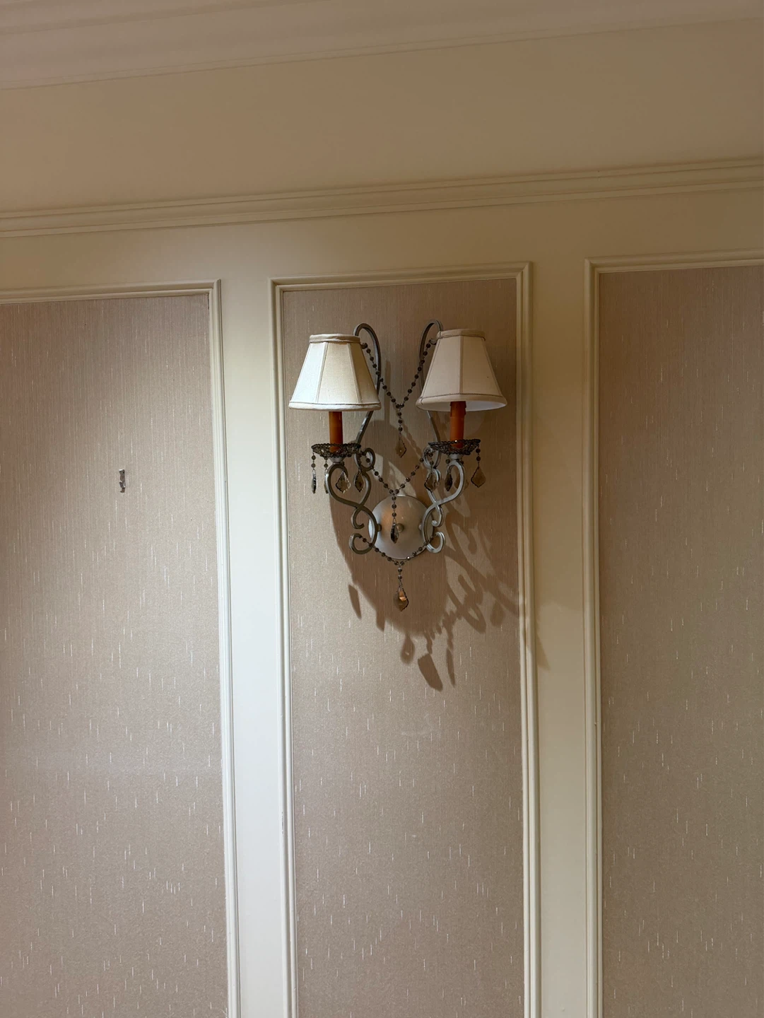 Double Sconce Wall Lamp with Beaded Accents