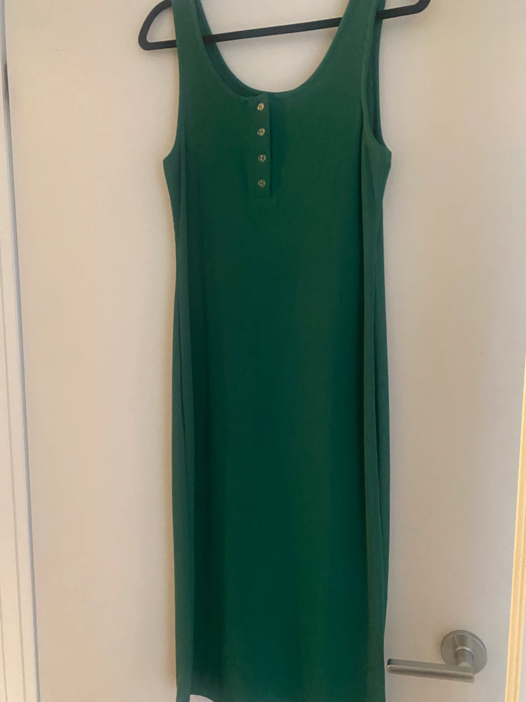 Green Ribbed Henley Tank Dress - photo 2