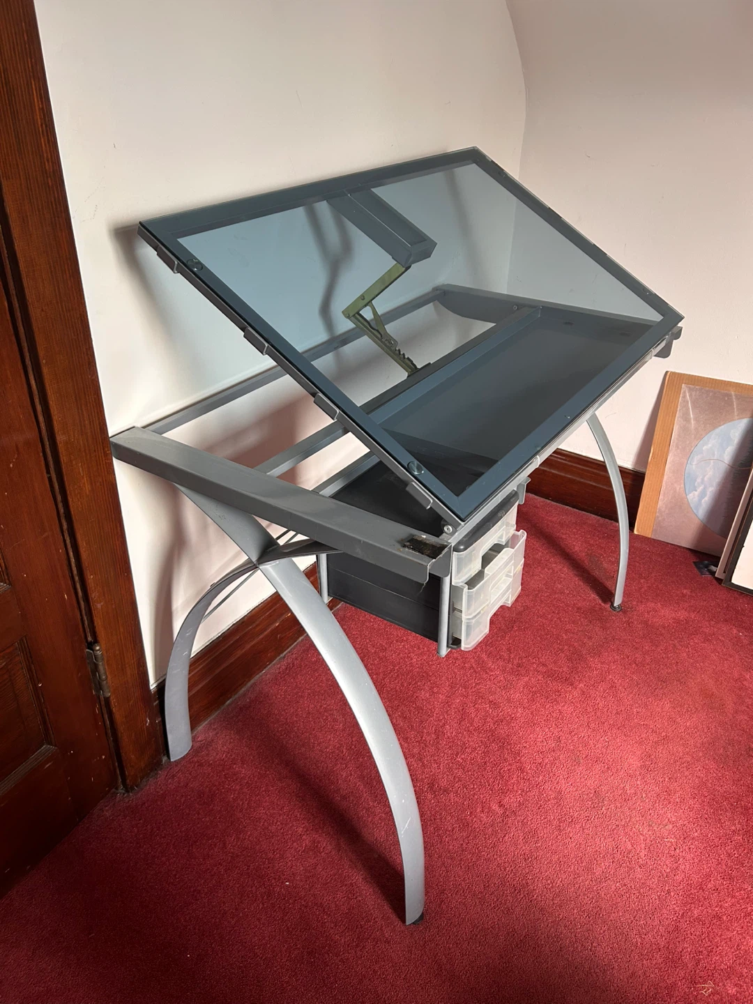 Glass Top Drawing Desk