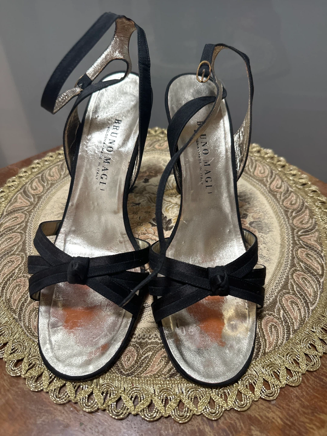 Bruno Magli Black Suede Ankle Strap Heels Size 39 - photo 2