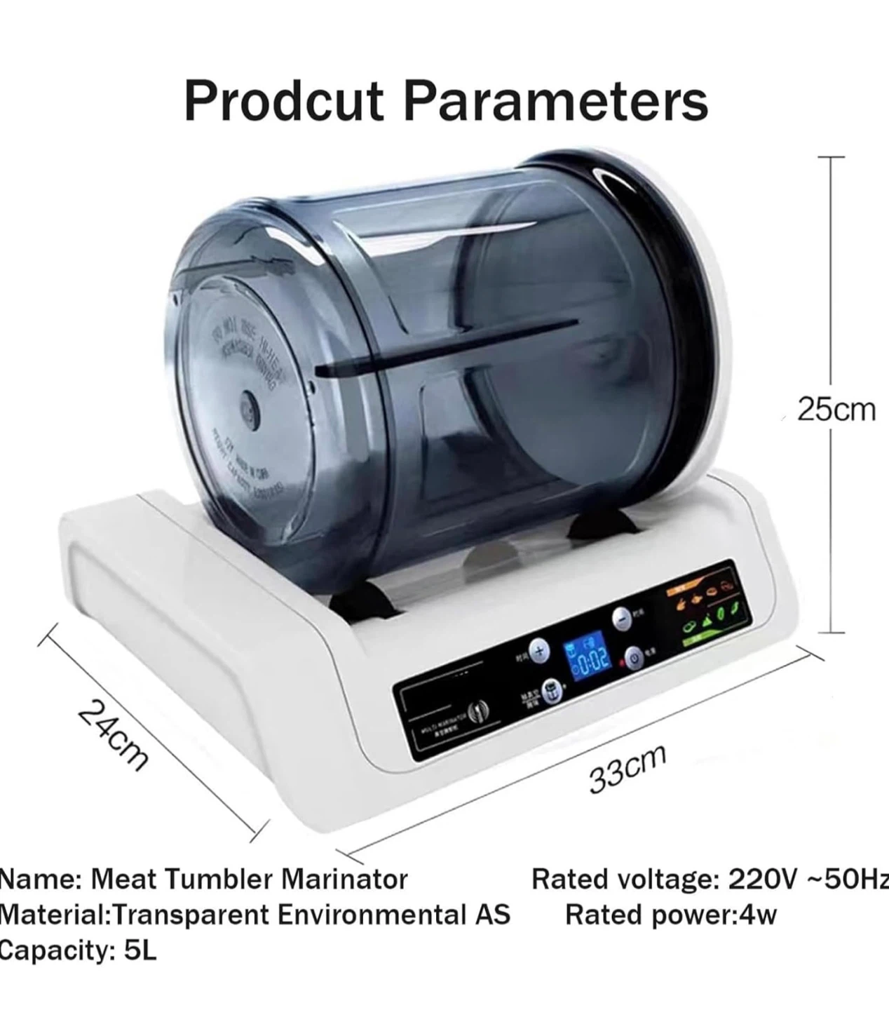 SUNHOW Meat Tumbler Marinator - photo 4