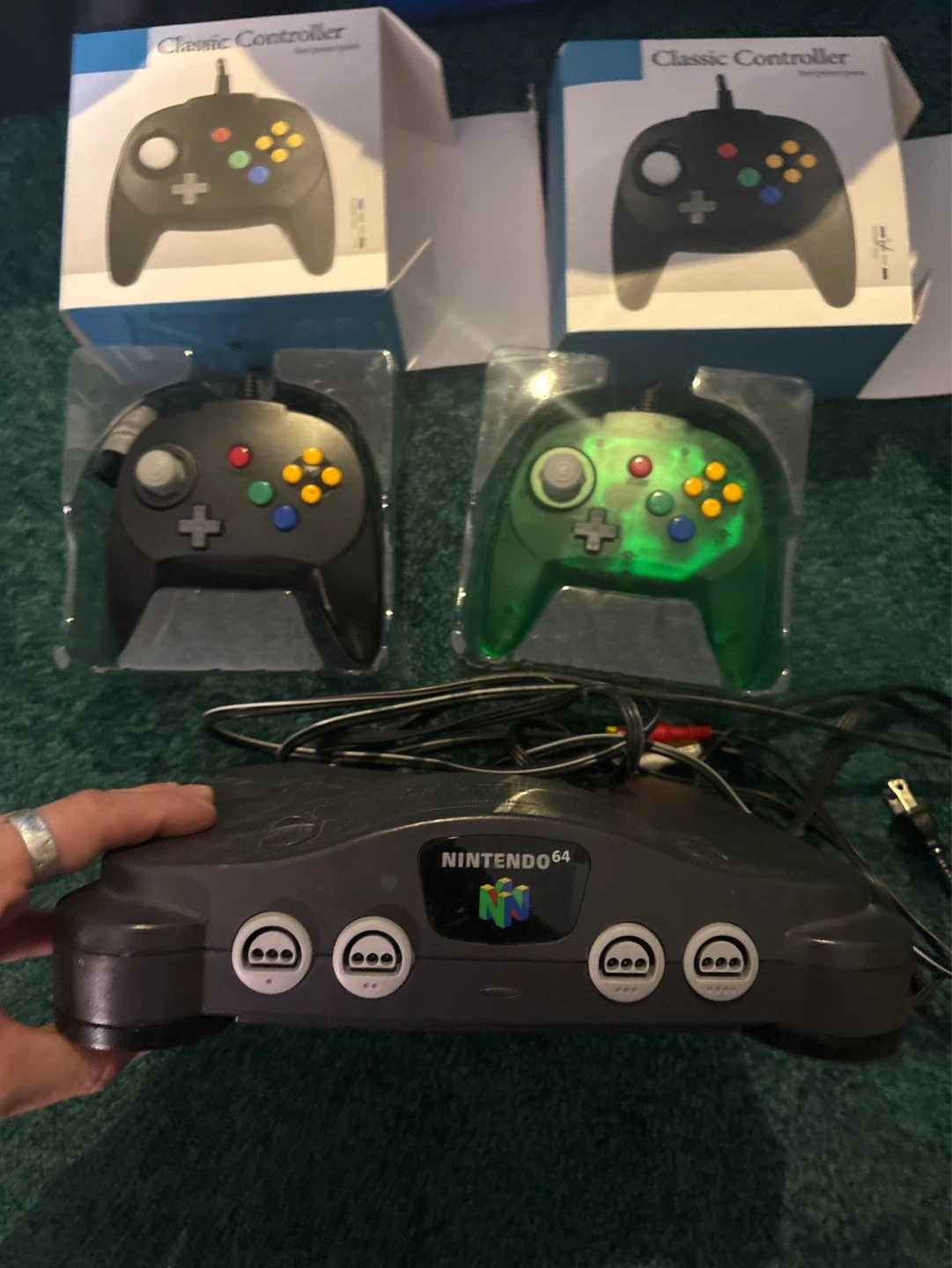 Nintendo 64 game console and two brand new control