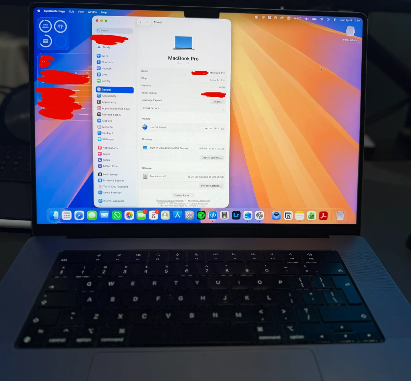 Apple M1 MacBook Pro 16” Laptop (2021)