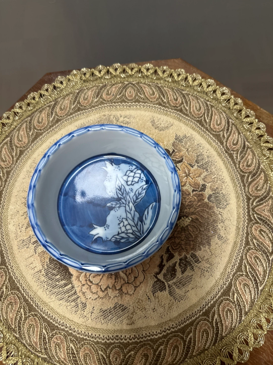 Blue and White Ceramic Serving Platter with Center Bowl - photo 5