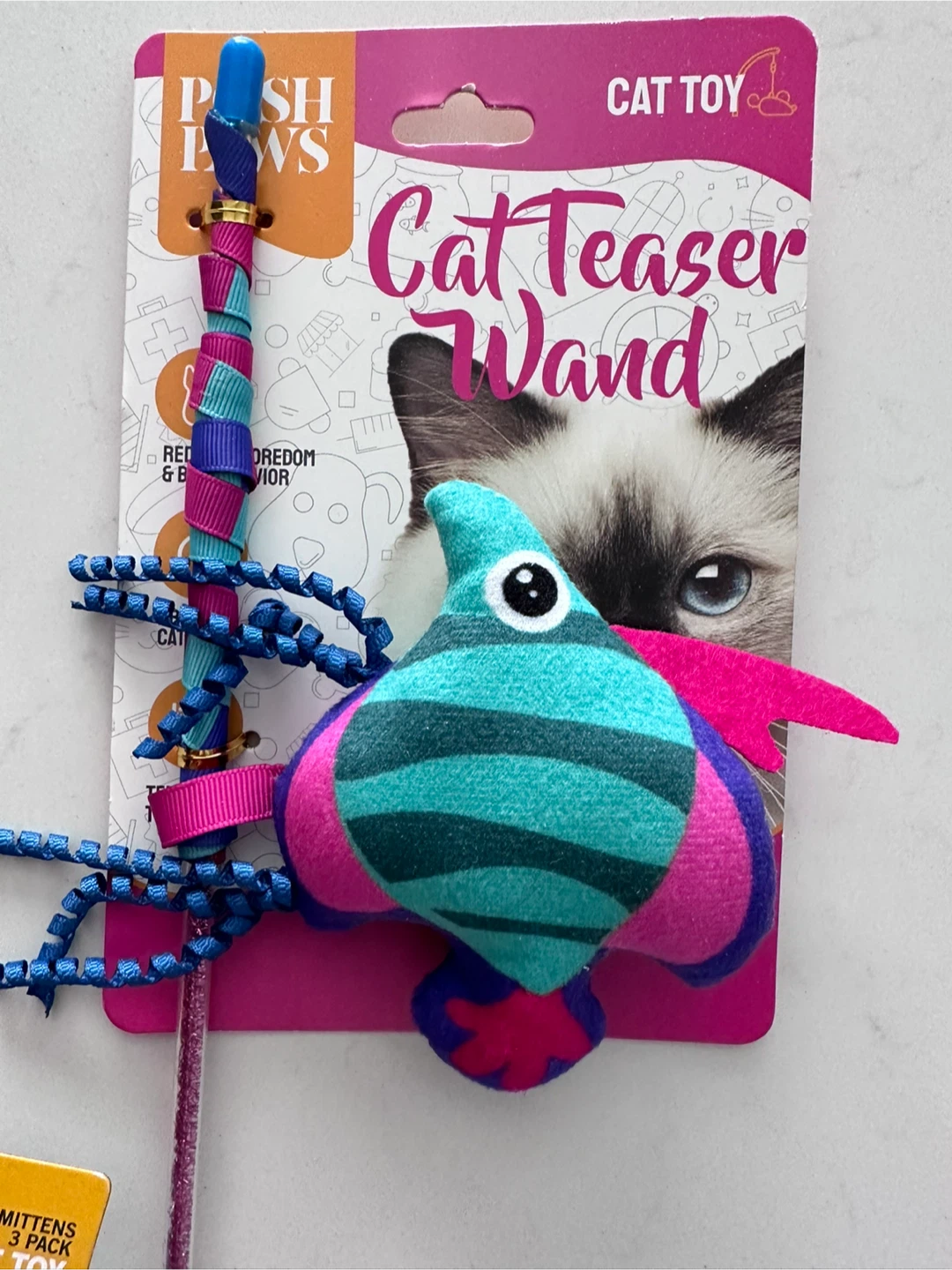 OurPets Kitten Mittens Cat Toys 3 Pack + Cat Teaser Wand - photo 3