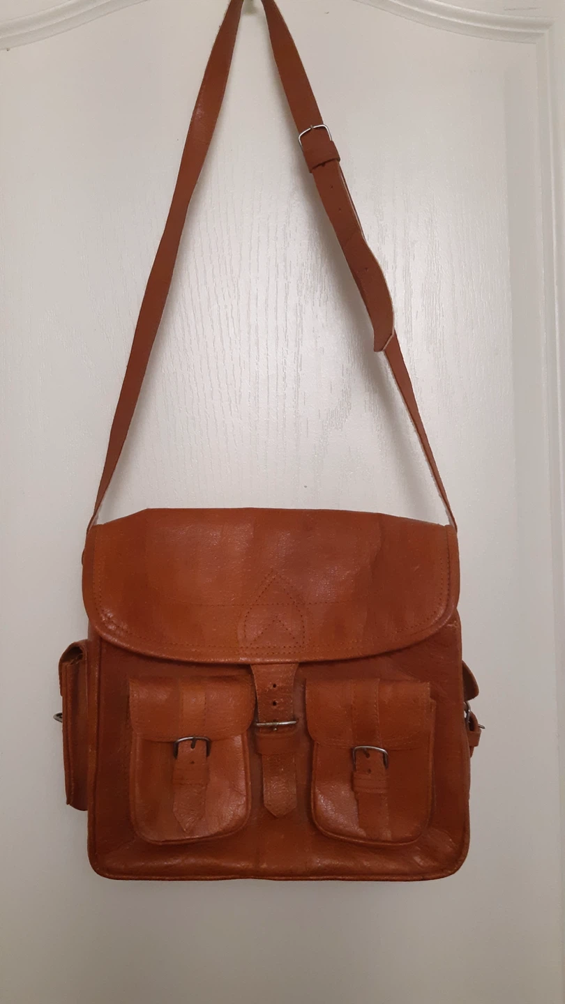 Leather Messenger Bag Satchel (small)