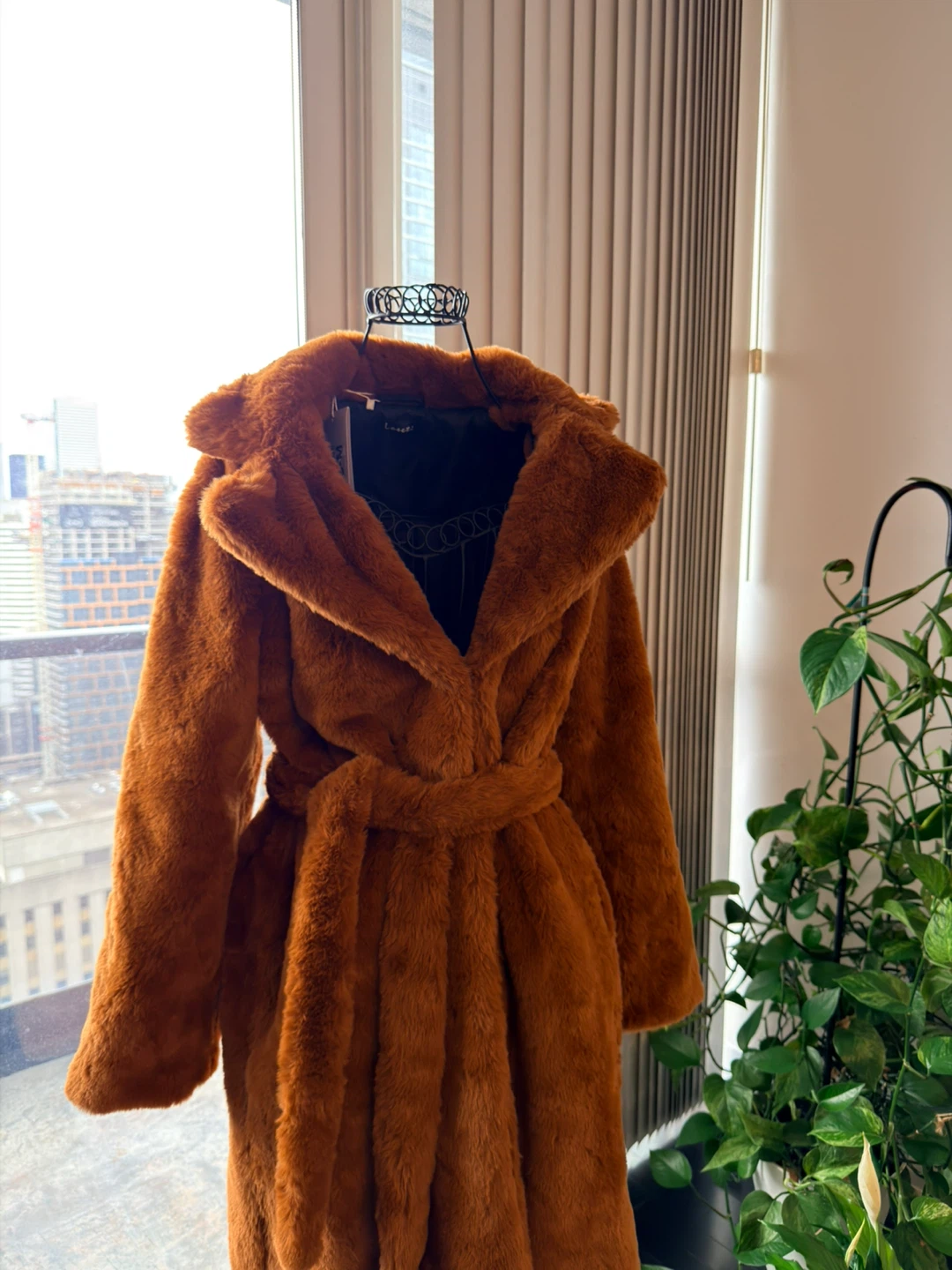 Long Brown Faux Fur Coat - photo 2