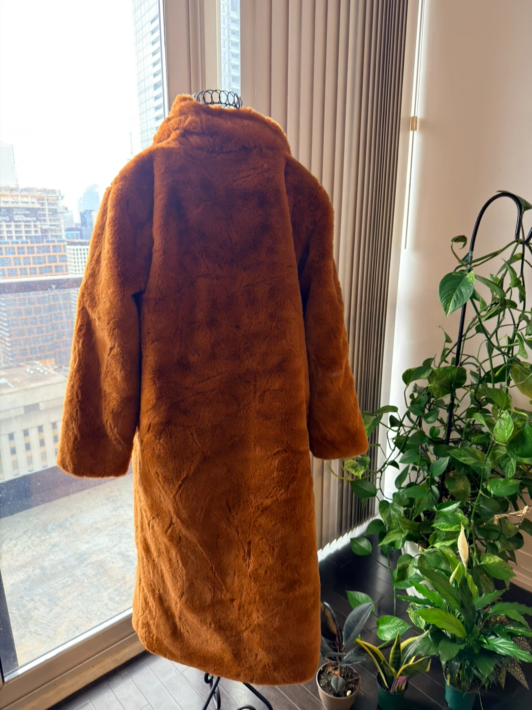 Long Brown Faux Fur Coat - photo 3