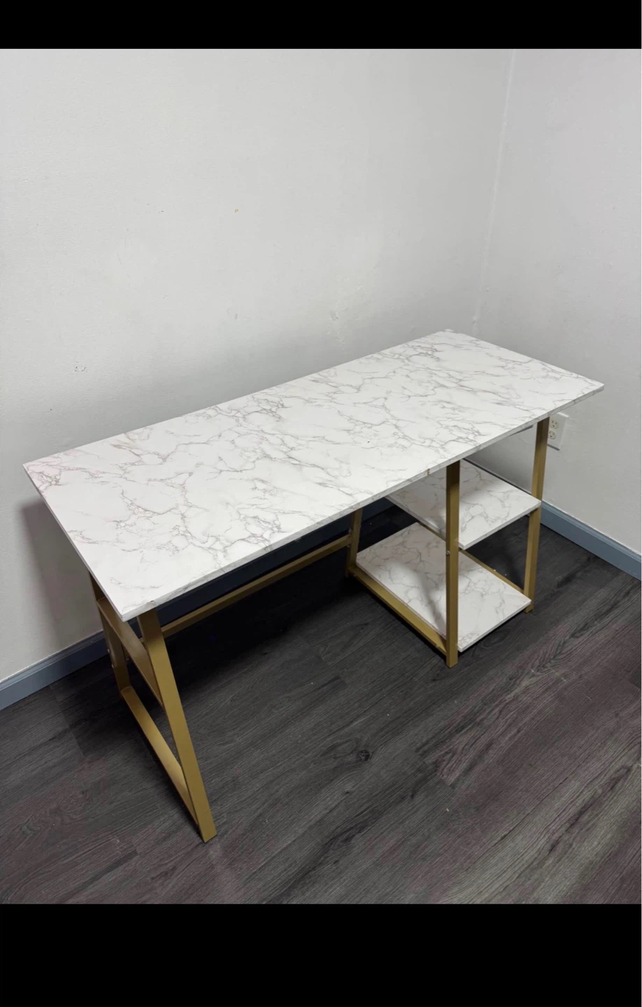 Marble Finish Desk with Gold Legs - photo 3