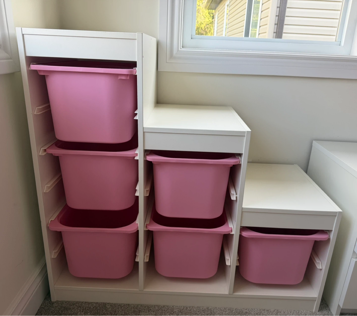 Trofast IKEA Shelf with bins / pink-white / Storage