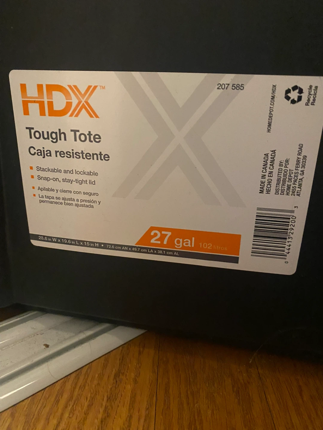HDX Tough Tote 27 Gallon Storage Bin - photo 2