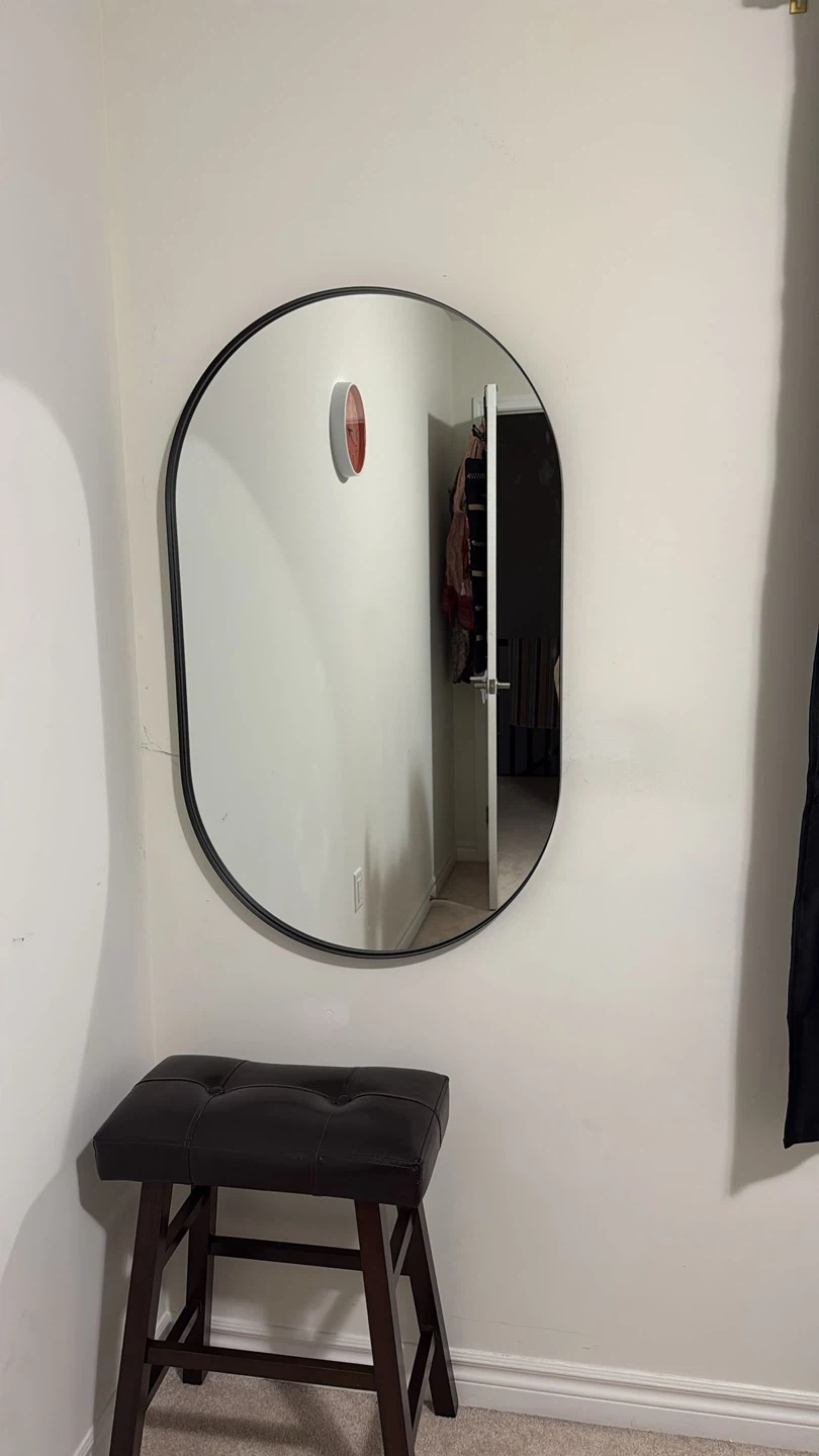 Oval Black Framed Wall Mirror - photo 2