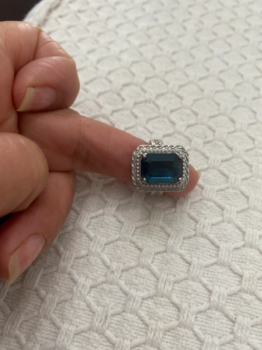 Sterling Silver Blue Gemstone Ring - photo 2