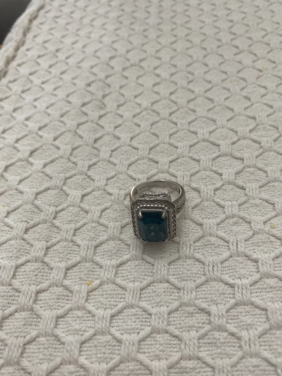 Sterling Silver Blue Gemstone Ring - photo 3