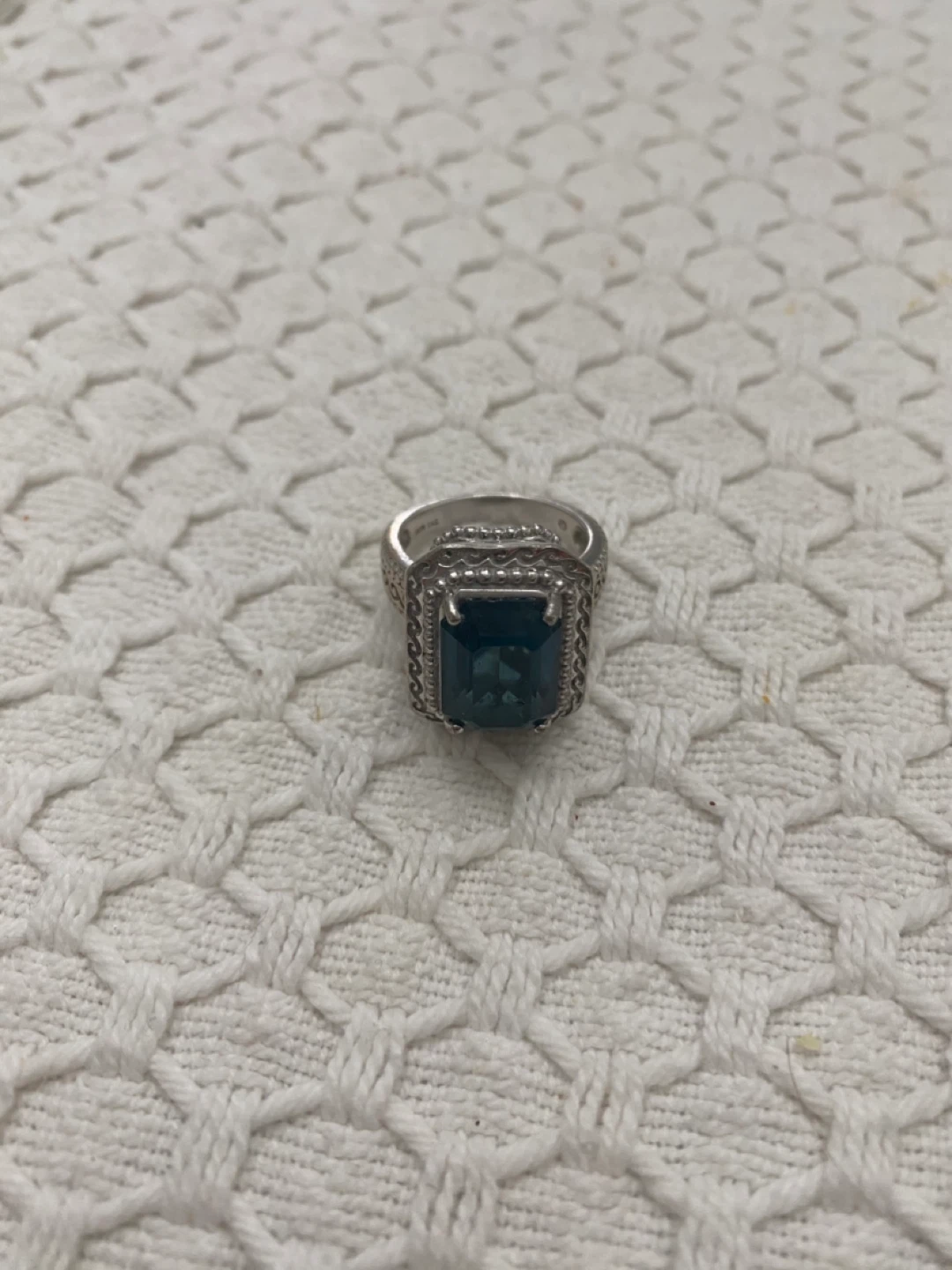 Sterling Silver Blue Gemstone Ring - photo 5