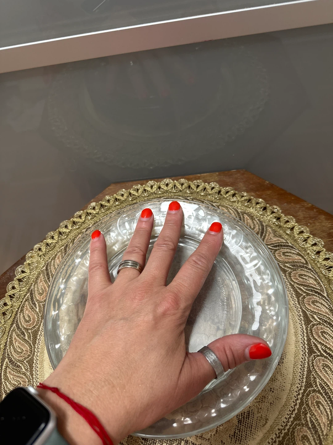 Set of 6 Clear Glass Dinner Plates - photo 3