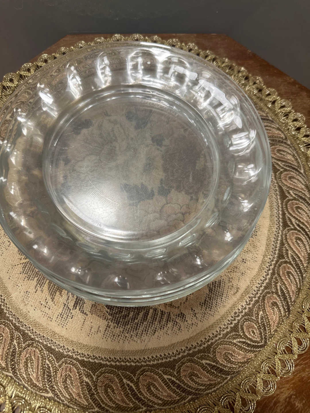 Set of 6 Clear Glass Dinner Plates - photo 2