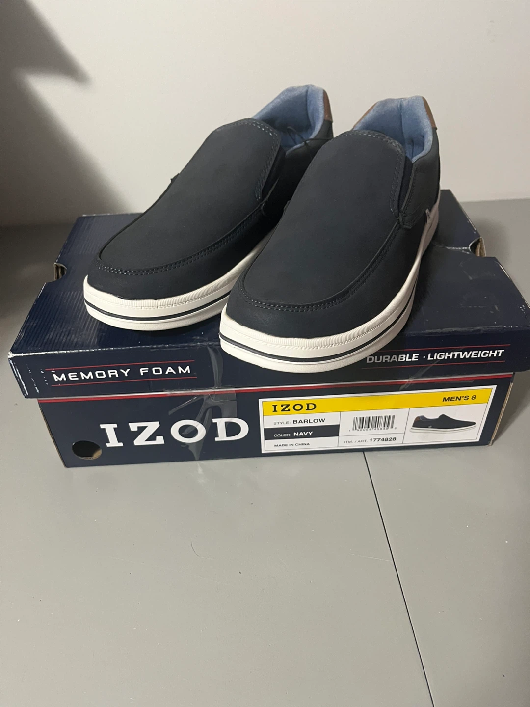 IZOD Barlow Men's Size 8 Navy Slip-On Shoes